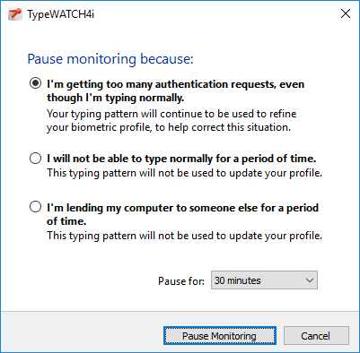 Typewatch settings panel