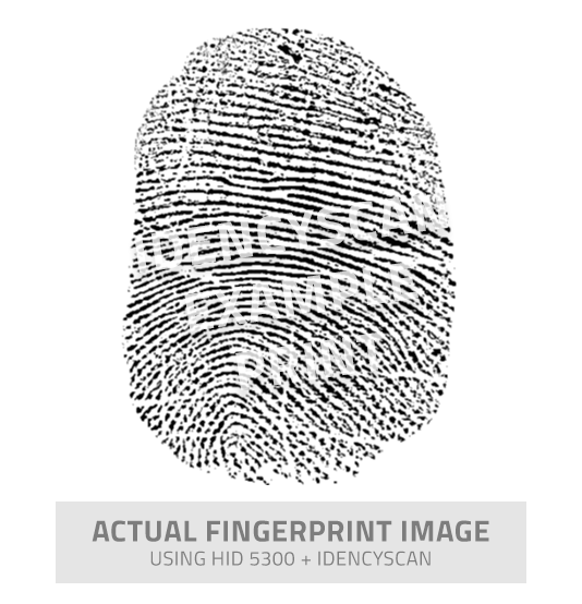 IdencyScan fingerprint example image using HID 5300 fingerprint reader