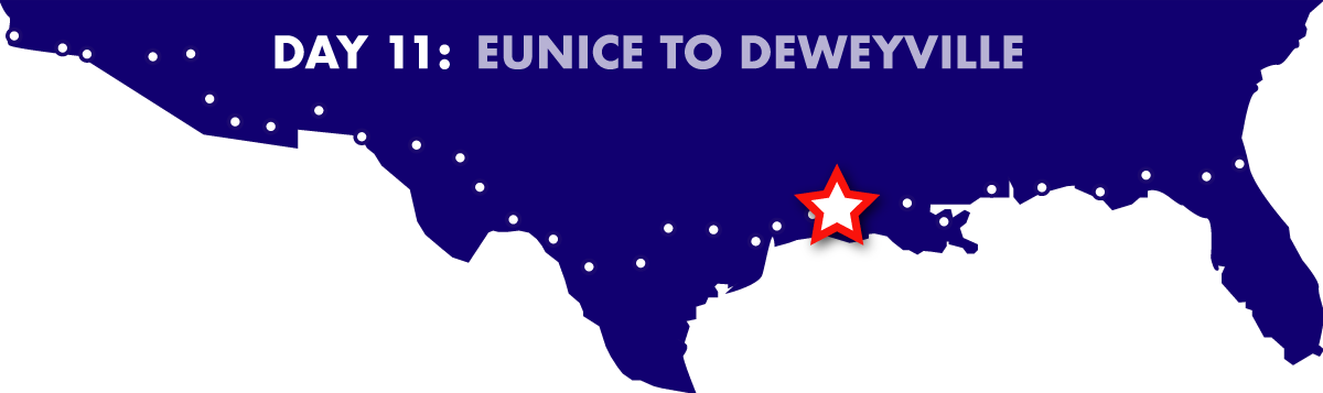 Route map - Eunice to Deweyville