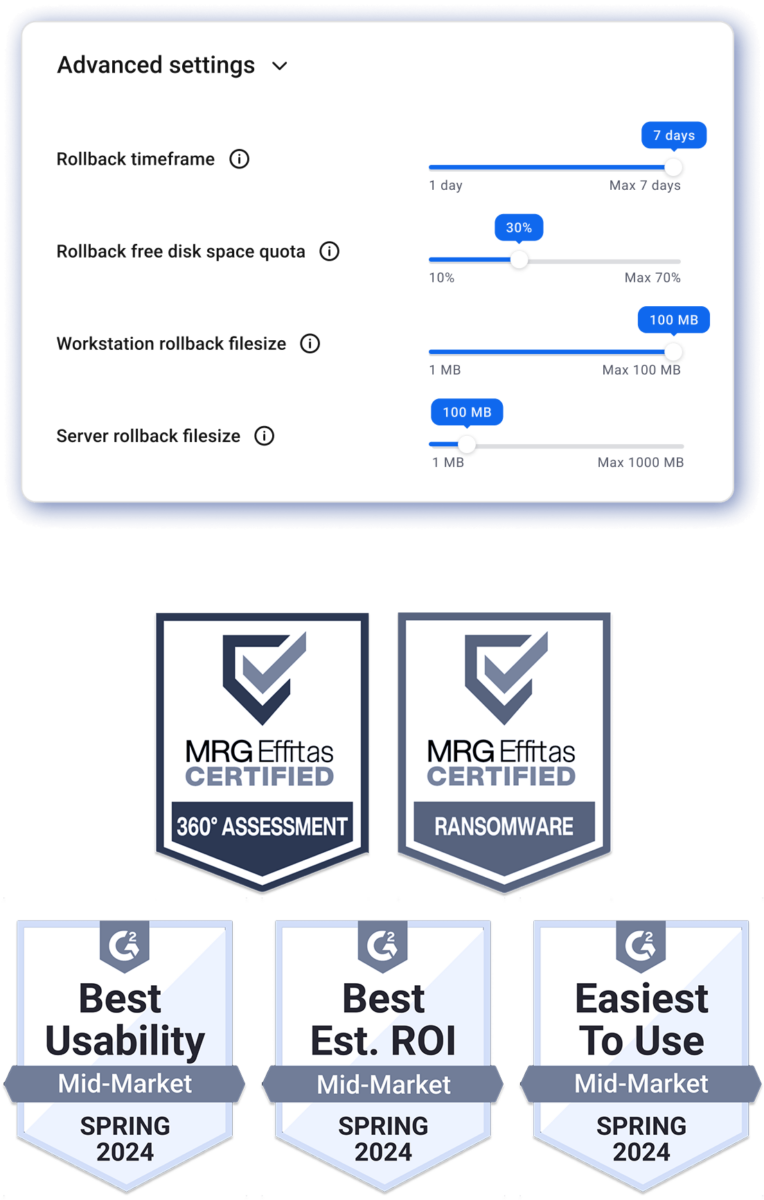 ThreatDown Ransomware Rollback settings